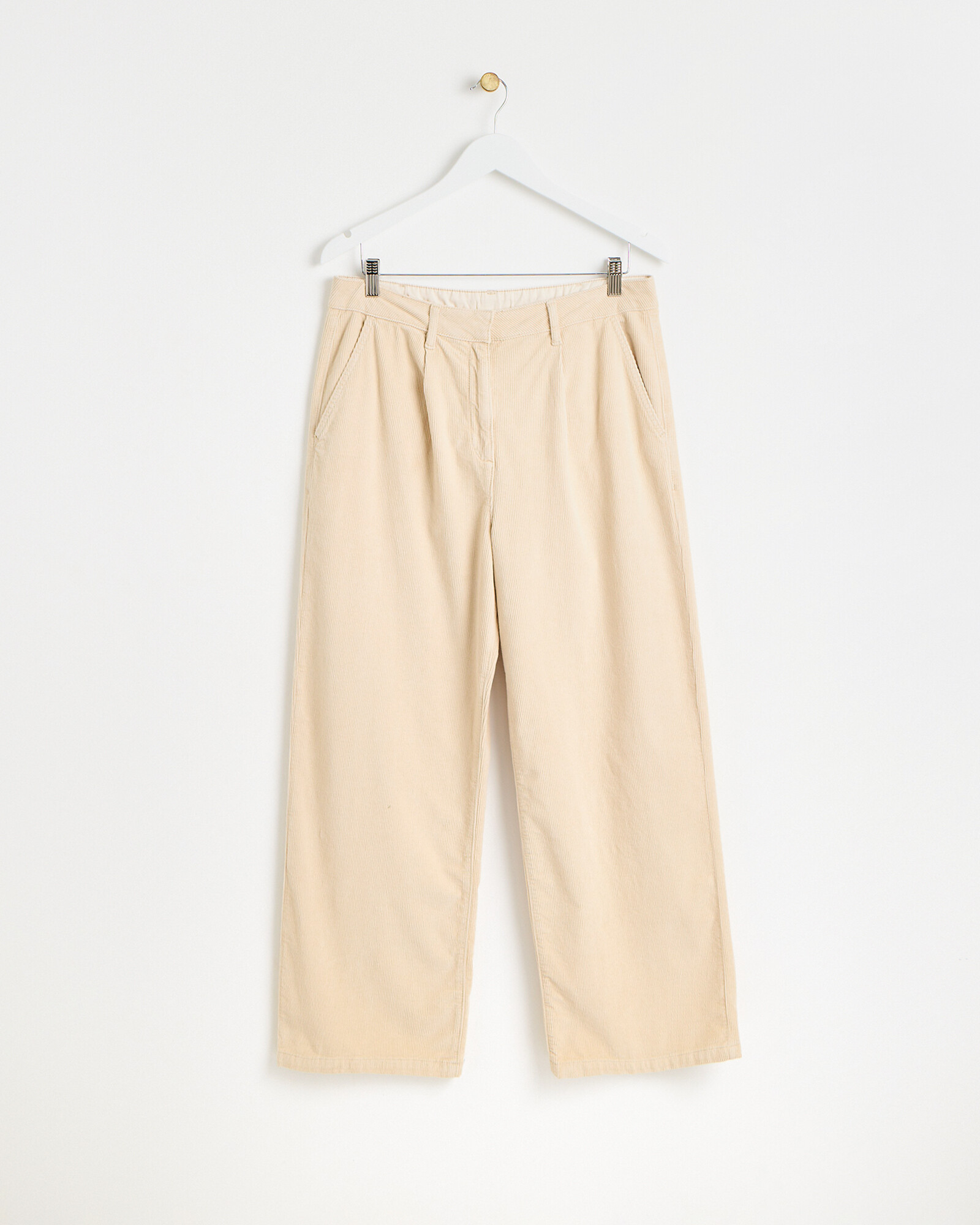 Ecru Cream Corduroy Wide Leg Trousers, size 12