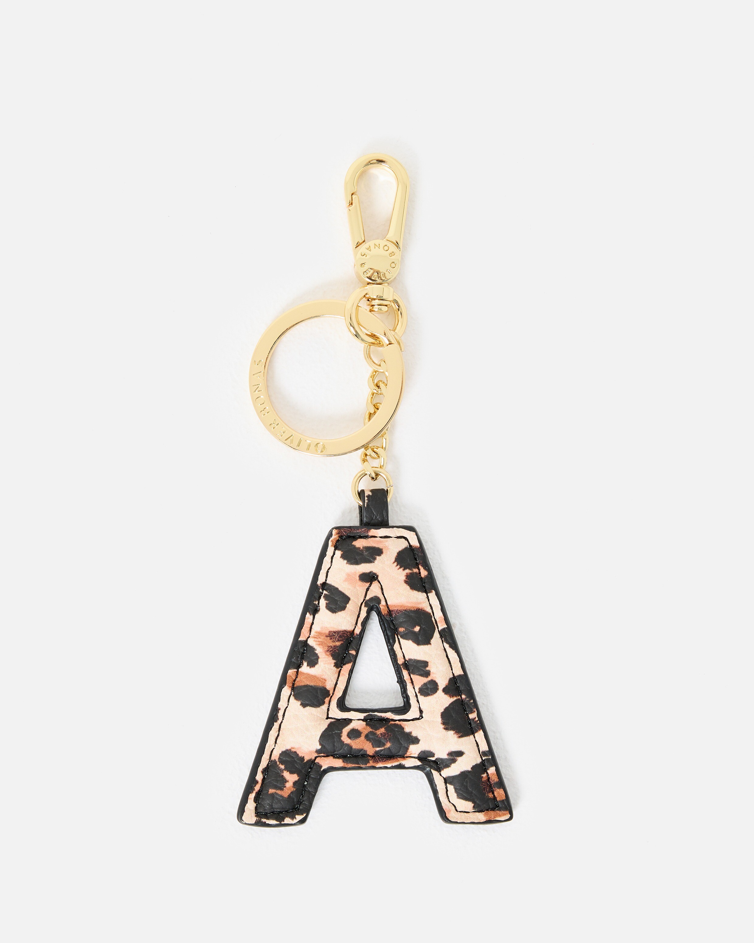 Alphabet Leopard Print Initial Keyring